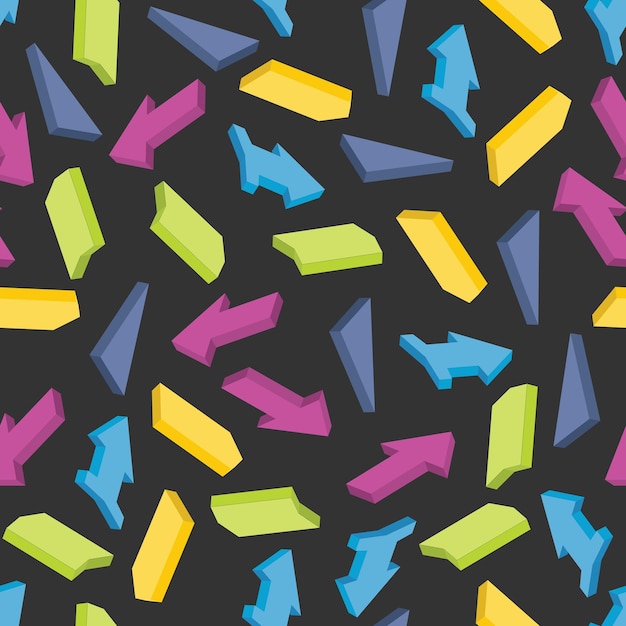 Seamless pattern with colorful isometric arrows vector illustrationxa