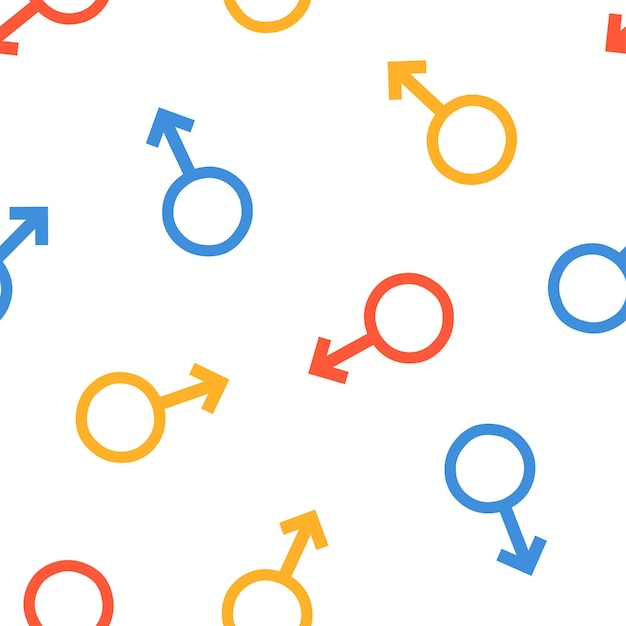 seamless pattern with colorful male symbols.