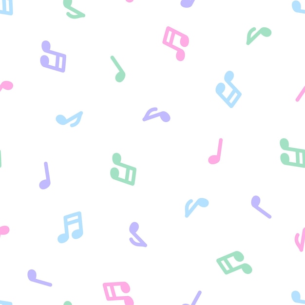 Seamless pattern with colorful musical notes