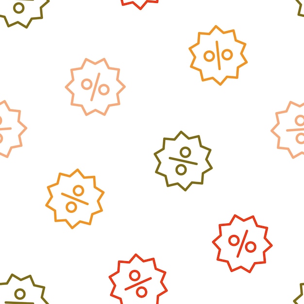 Vector seamless pattern with colorful percentage badge