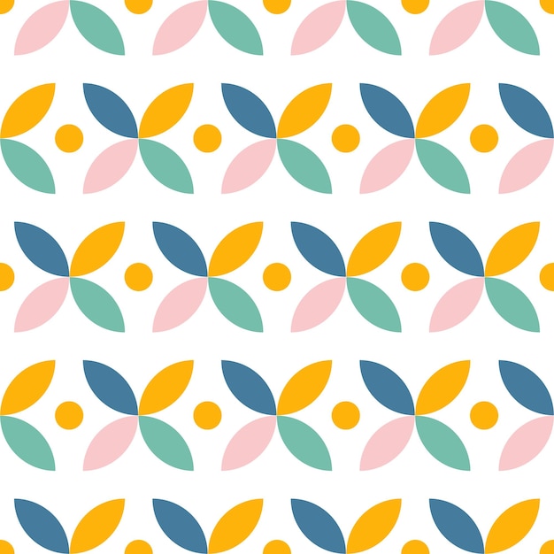 Vector seamless pattern with colorful petal