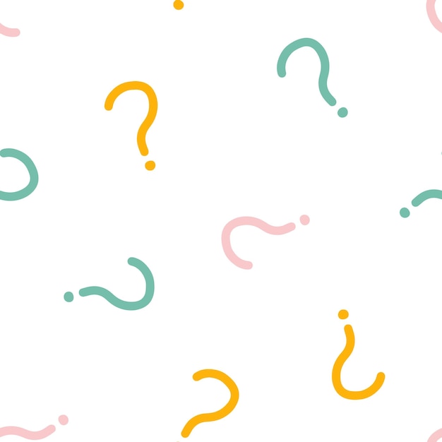 Seamless pattern with colorful question mark