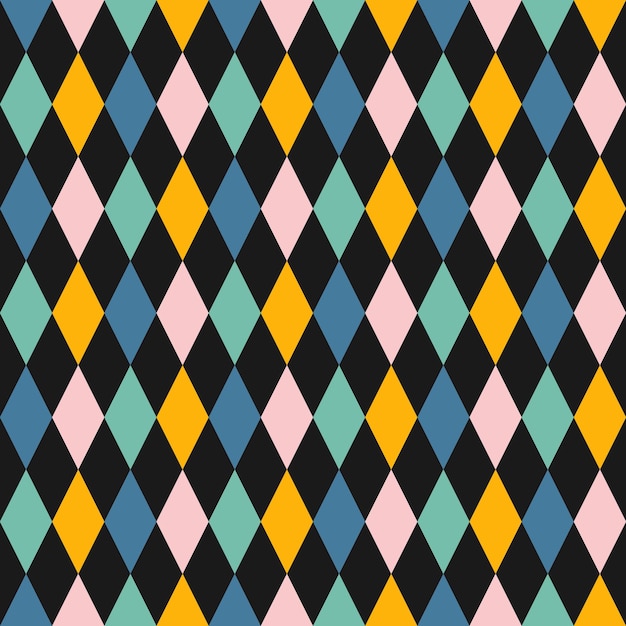 Vector seamless pattern with colorful rhombuses