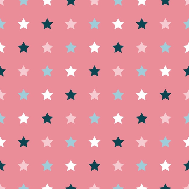 Seamless pattern with colorful stars