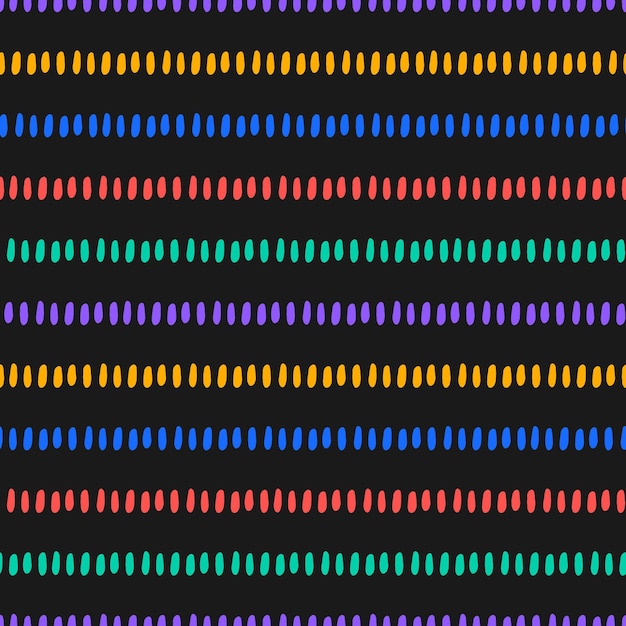 Seamless pattern with colorful stripes and black background