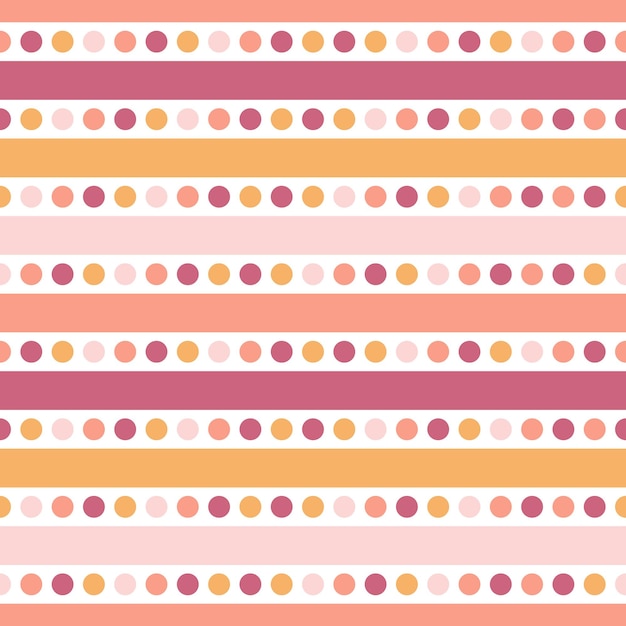 Seamless pattern with colorful stripes and dots