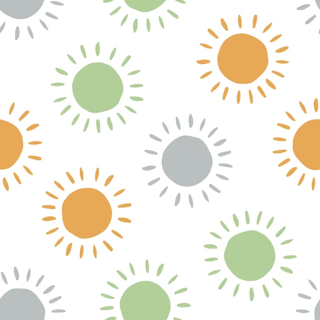 Seamless pattern with colorful suns.