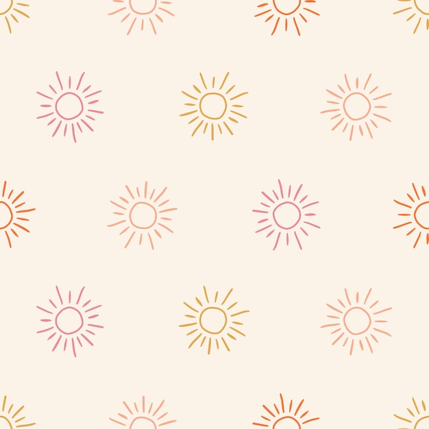 Seamless pattern with colorful suns