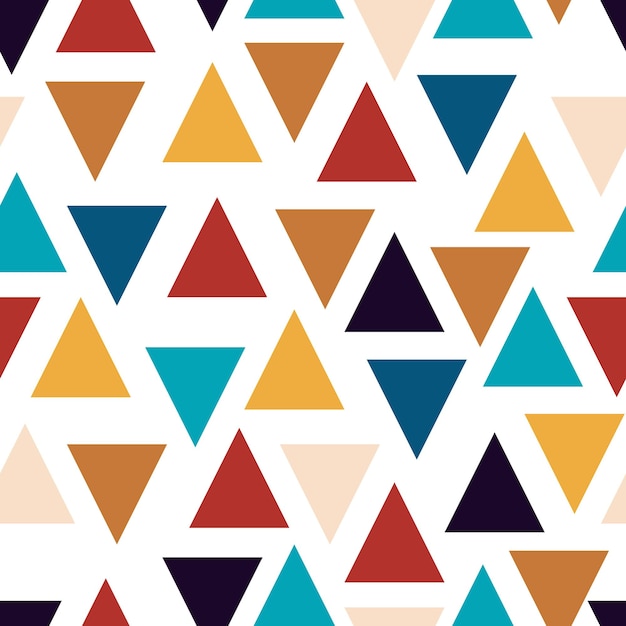 Vector seamless pattern with colorful triangles on a white background vector