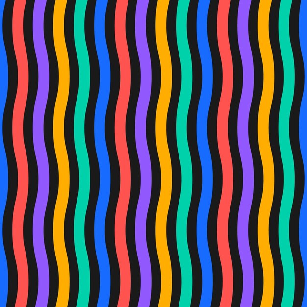 Seamless pattern with colorful vertical wavy stripes