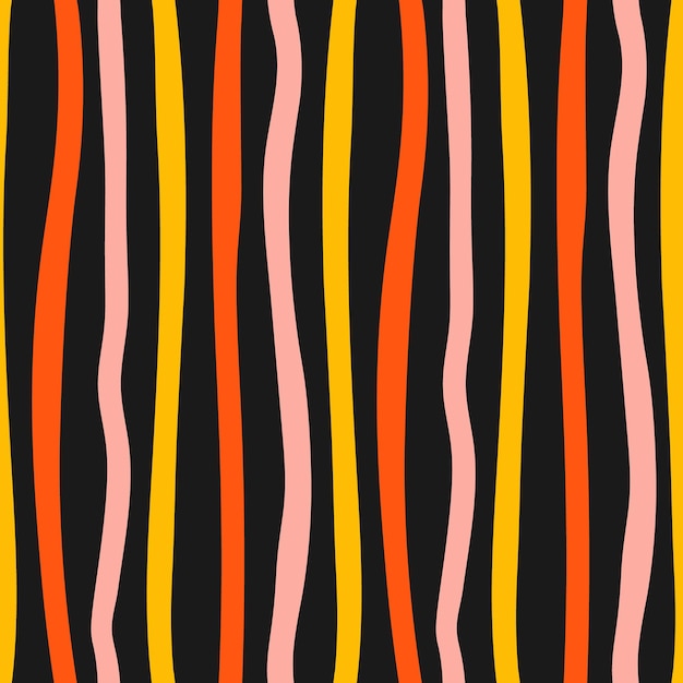 Vector seamless pattern with colorful wavy lines