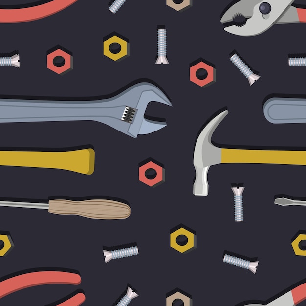 Vector seamless pattern with construction,home repair instruments. vector illustration.