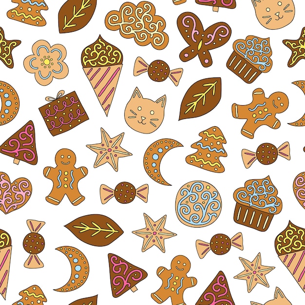 Seamless pattern with cookies