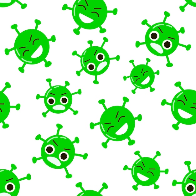 Vector seamless pattern with coronavirus evil characters vector