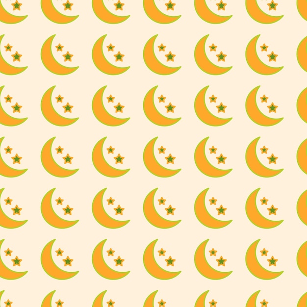 seamless pattern with Crescent moon