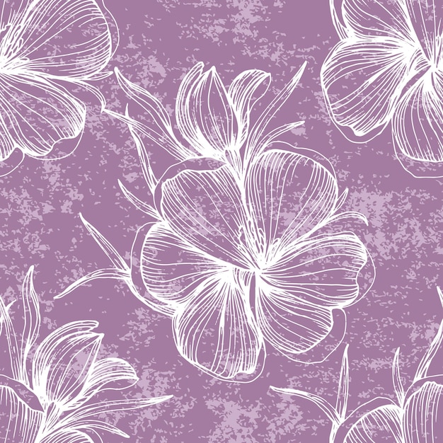 Vector seamless pattern with crocus