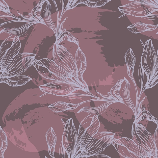 Seamless pattern with crocus