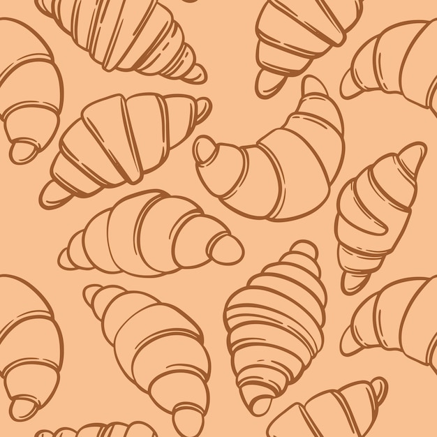 Vector seamless pattern with croissant. pattern for bakery.