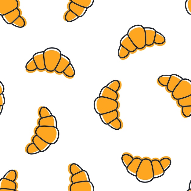 Seamless pattern with croissants and white background