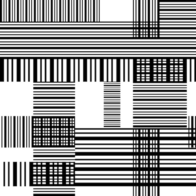 Modello senza cuciture con linee trasversali sfondo astratto bianco e nero