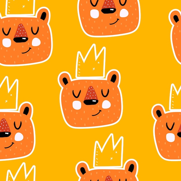 Seamless pattern with cute bears