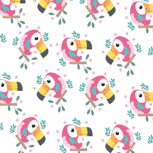 Seamless pattern with cute birds perfect for wrapping paper