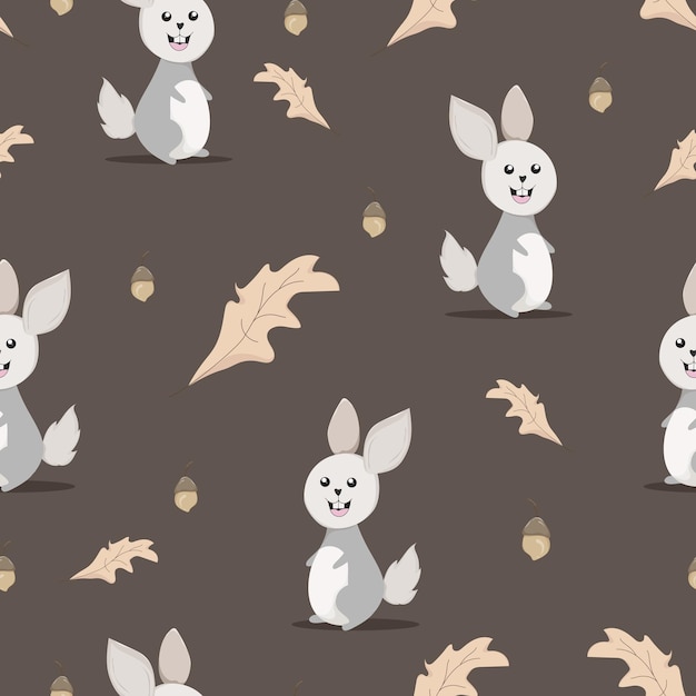 Seamless pattern with cute bunny rabbit background