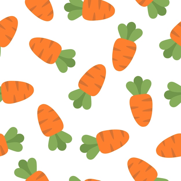 Seamless pattern with cute carrots