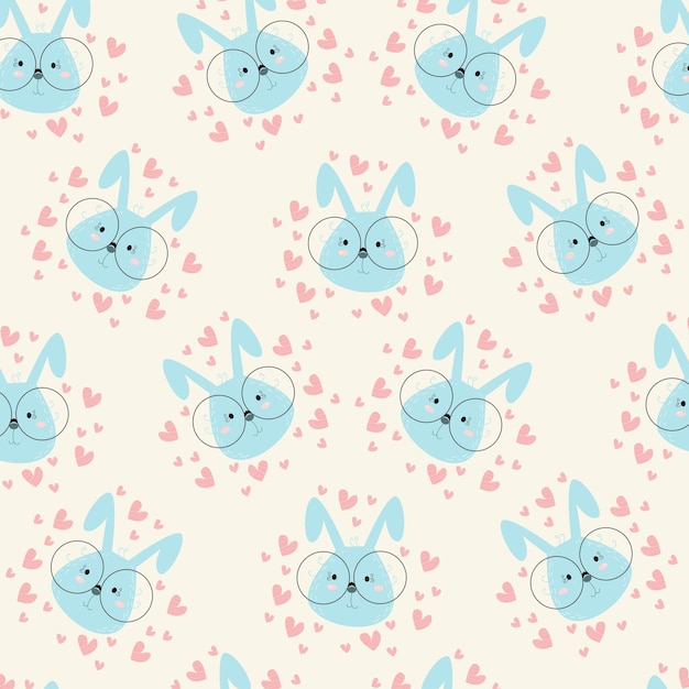 Seamless pattern with cute cartoon animals perfect for kids clothes design and decoration