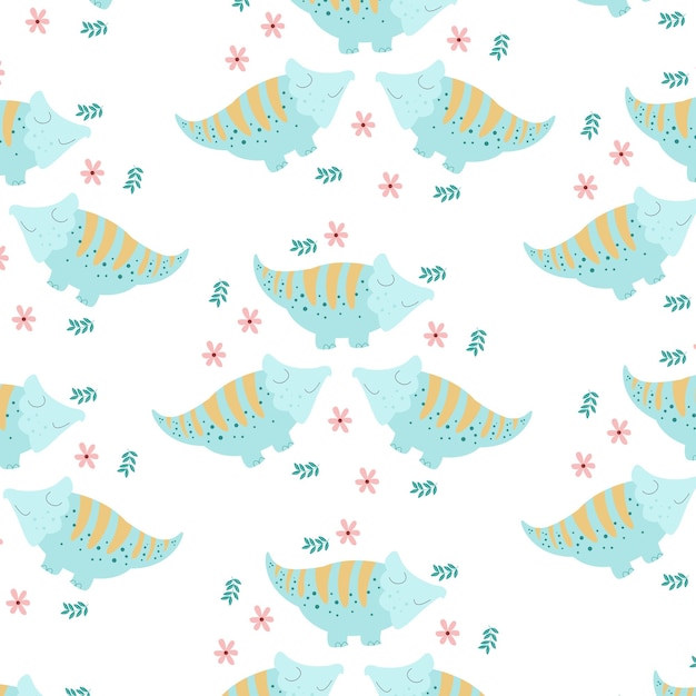 Seamless pattern with cute cartoon animals perfect for wallpaper