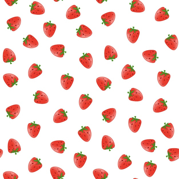 귀여운 만화 딸기와 원활한 패턴 포장지 포장에 적합한 디자인