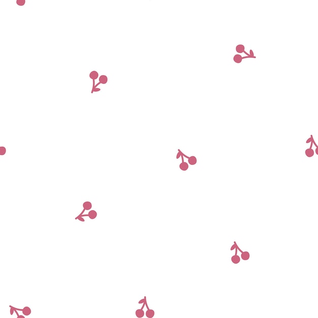 Seamless pattern with cute cherries