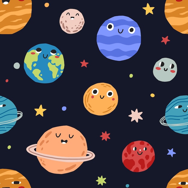 planets with faces wallpaper