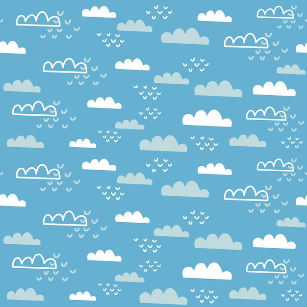 Seamless pattern with cute clound Vector illustration