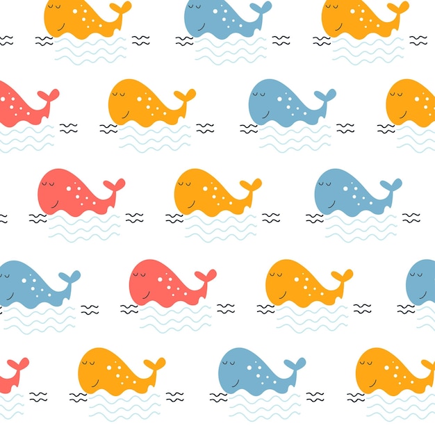 Seamless pattern with cute dolphins perfect for wrapping paper