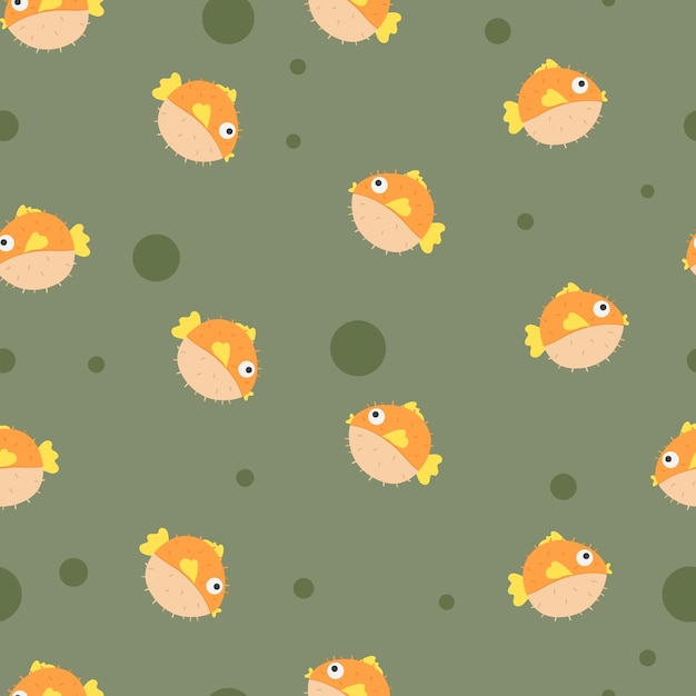 seamless pattern with cute sea animals