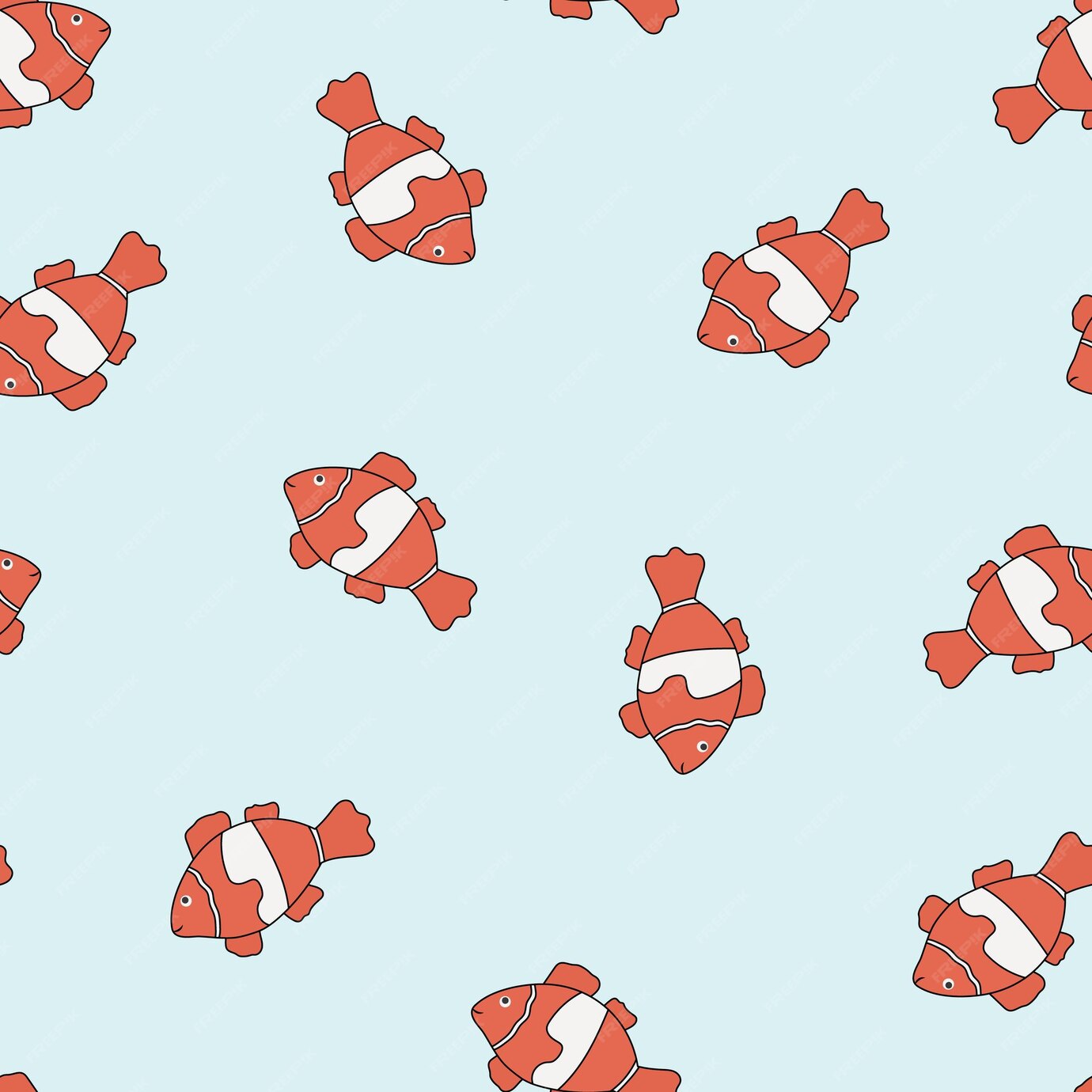Premium Vector | Seamless pattern with cute sea animals