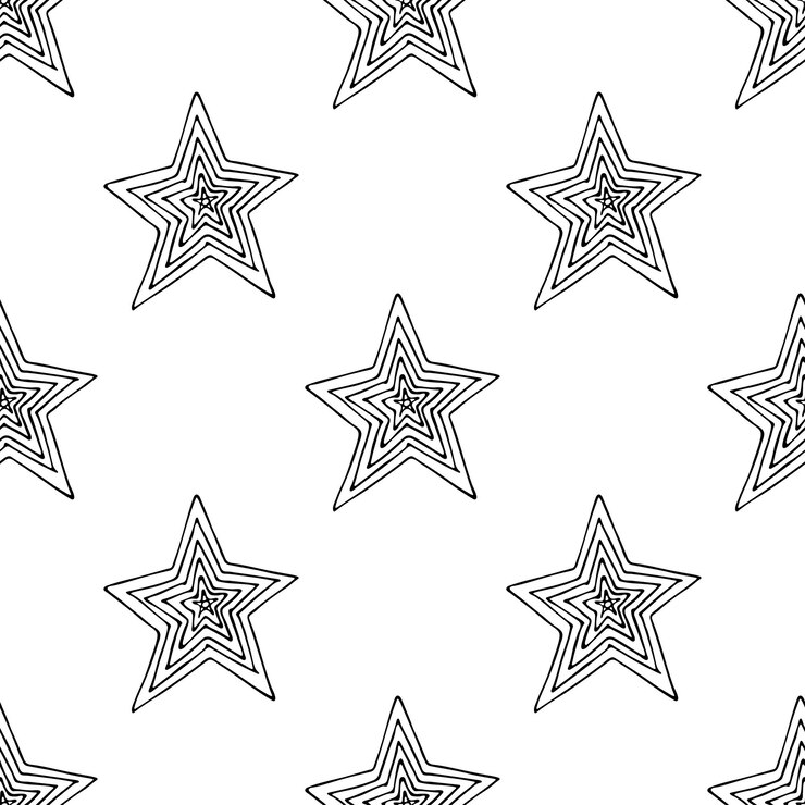 Vector seamless pattern with cute stars doodle for decorative print wrapping paper greeting cards wallpaper and fabric