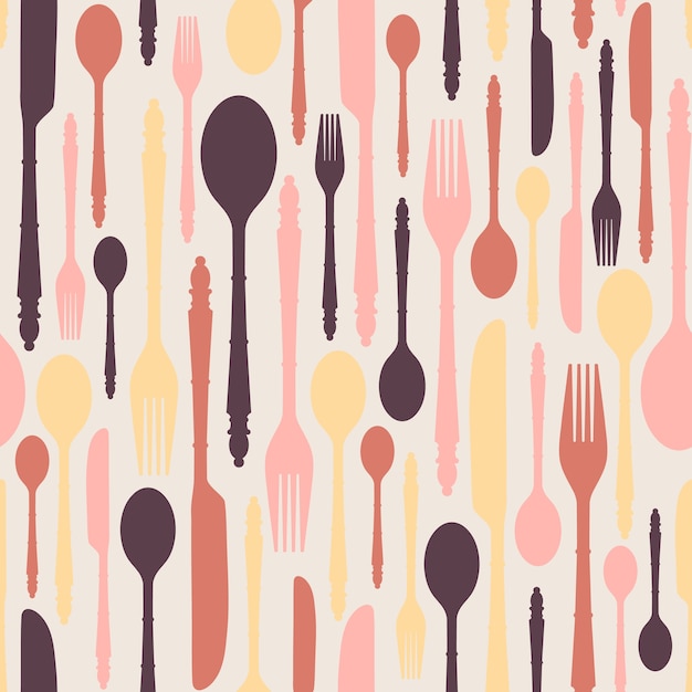 Seamless pattern with cutlery 2