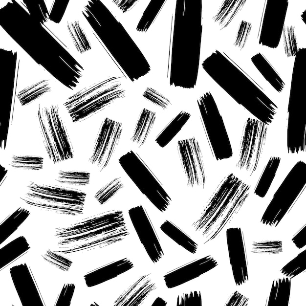seamless pattern with dark hand drawn scribble smear on white background abstract grunge texture vector illustration
