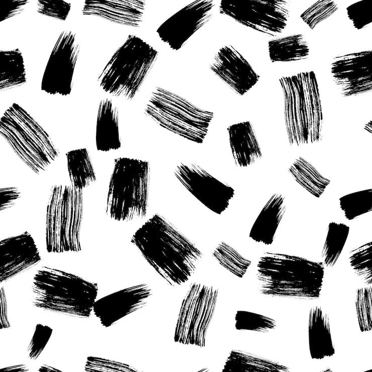 Vector seamless pattern with dark hand drawn scribble smear on white background abstract grunge texture vector illustration