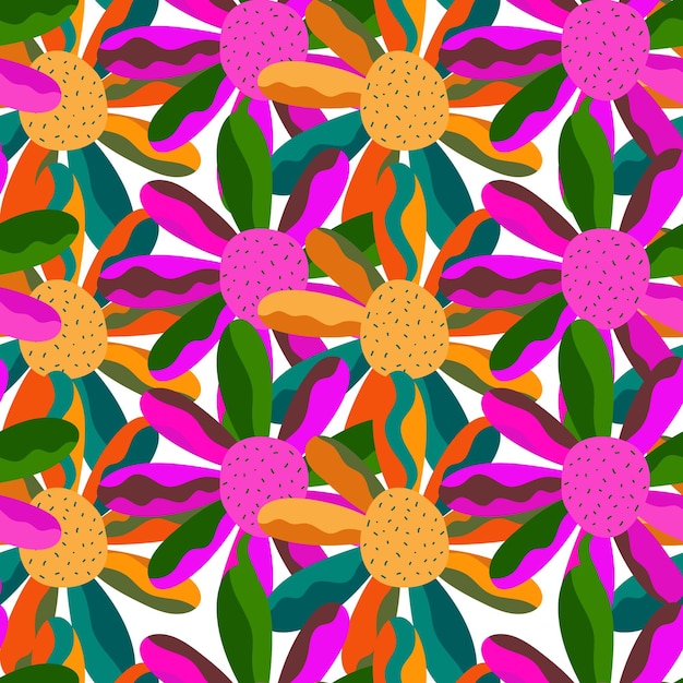 Seamless pattern with decorative flowers floral vector background