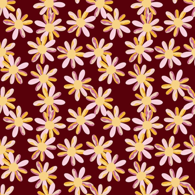 Vector seamless pattern with decorative flowers floral vector background