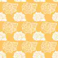 Vector seamless pattern with decorative seashells