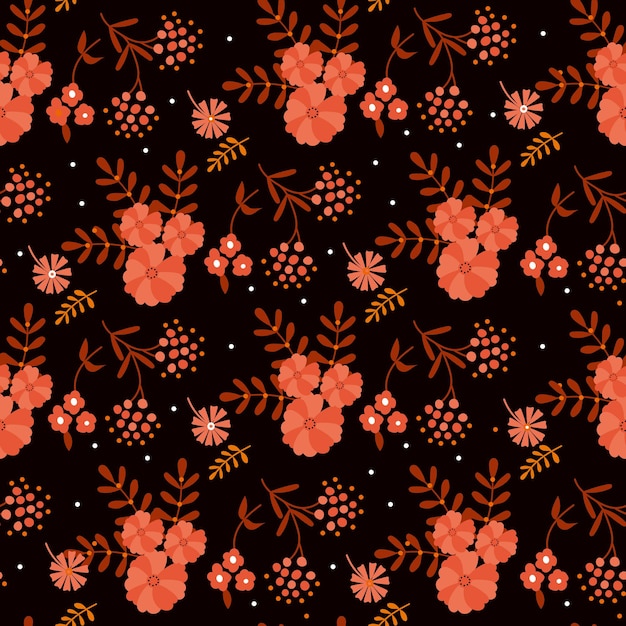 seamless pattern with deep autumn night with bright colors and the brilliance of cold stars