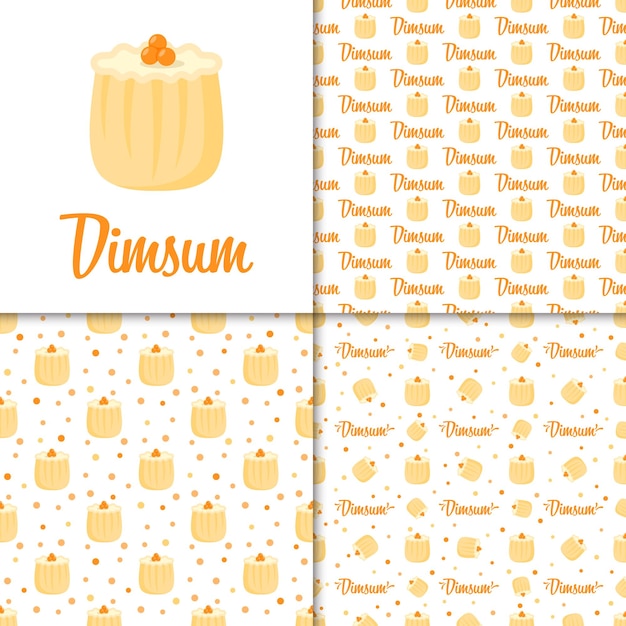 Seamless pattern with Dimsum for decoration