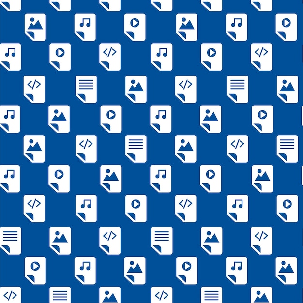 Seamless Pattern with Document Files Folders Icons