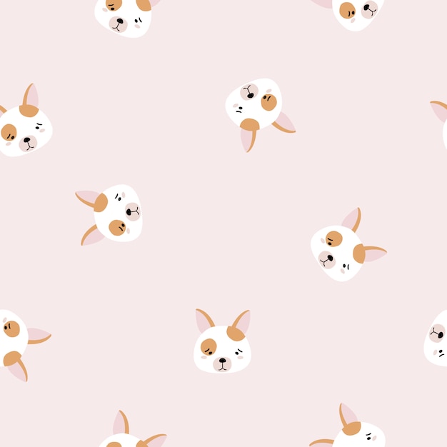 Vector seamless pattern with dog faces.