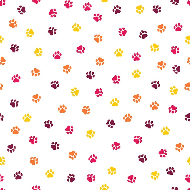 Vector seamless pattern with dog paws. cute and childish design for fabric, textile, wallpaper.