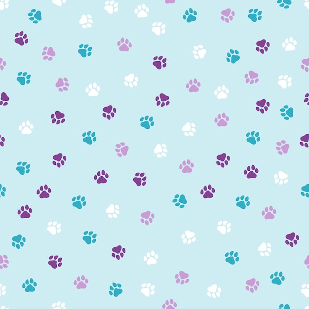 Seamless pattern with dog paws